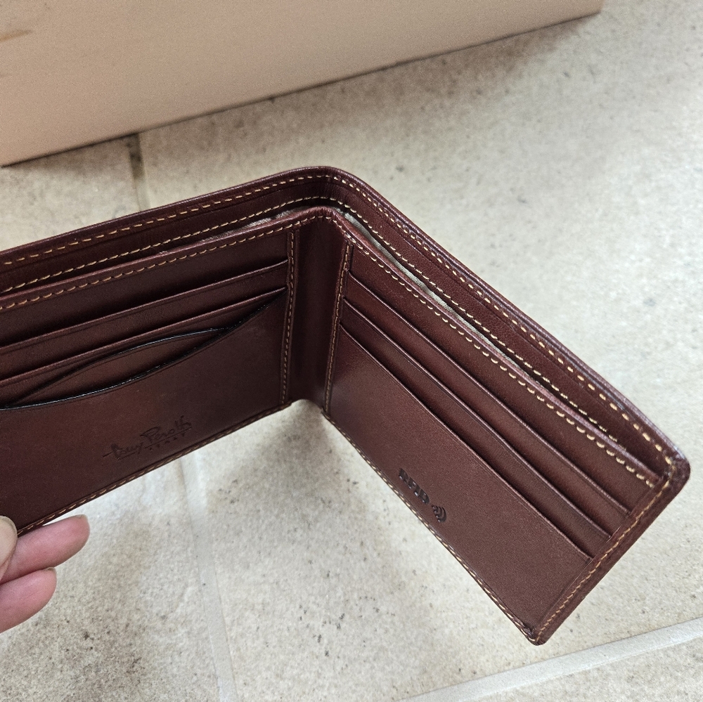 Tony Peroth Wallet Leather Italy Quality Dad Gift Brown RFID - Picture 6 of 13